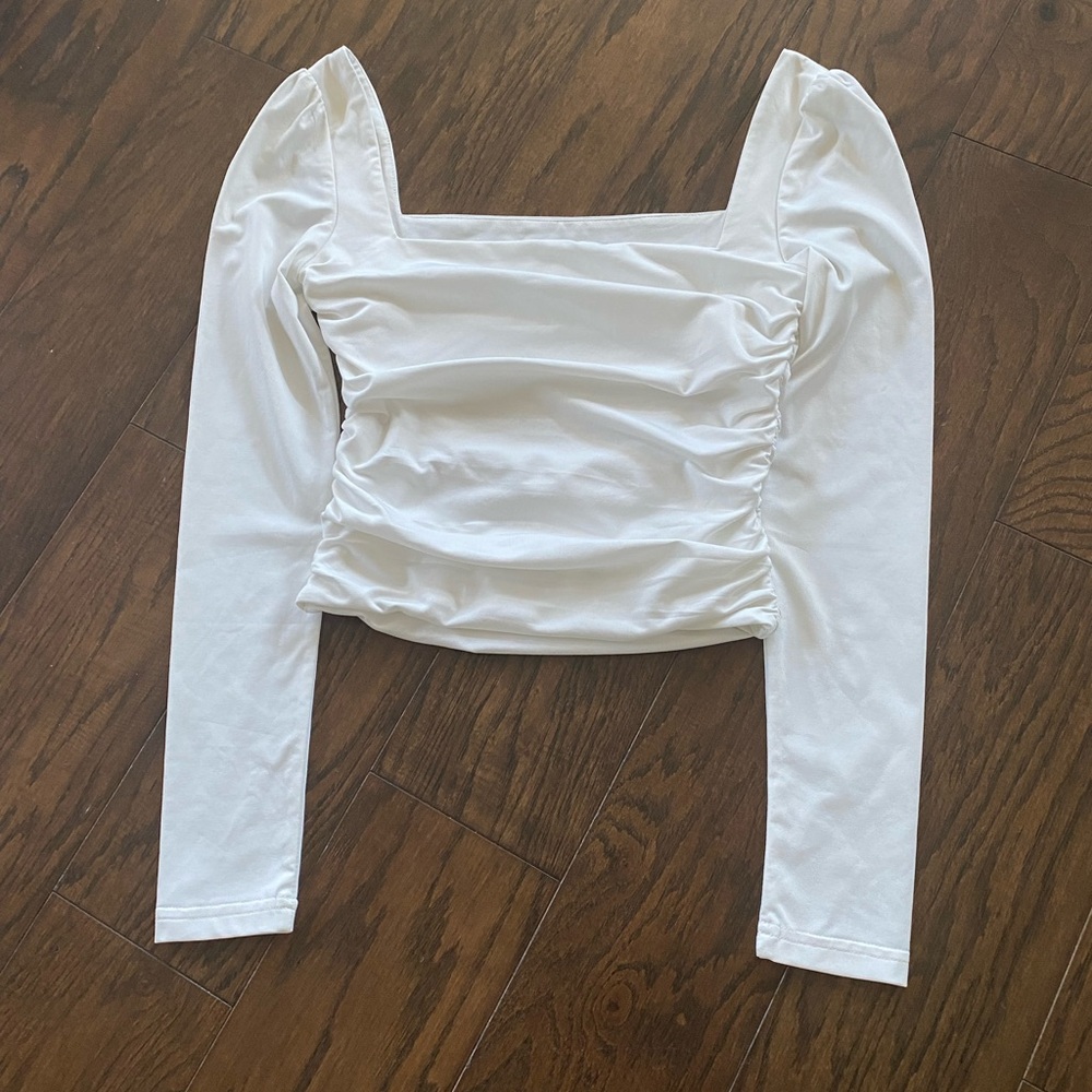 Superdown Elegant White Long Sleeve Top